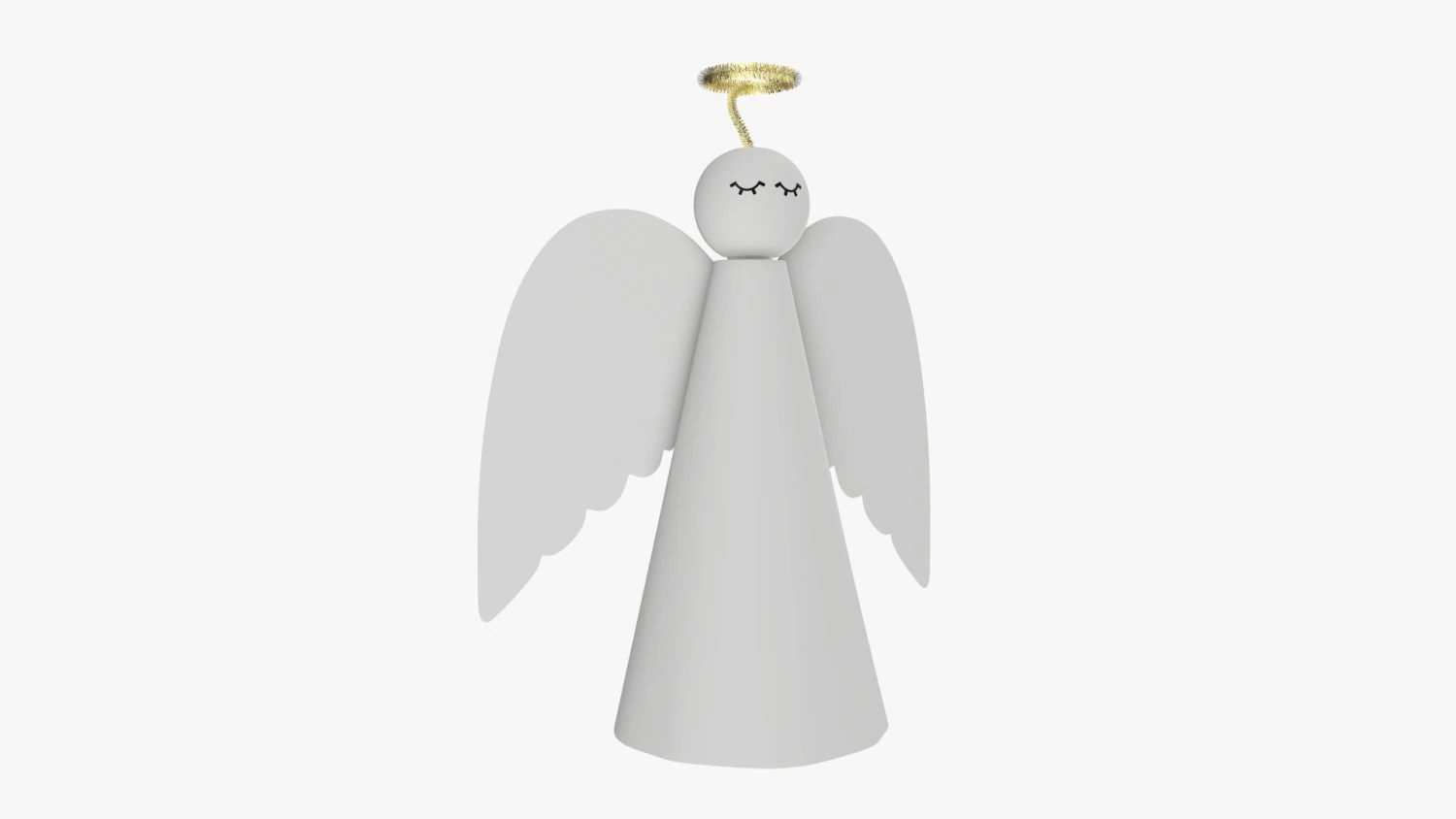 Paper angel with halo 3D Model .c4d .max .obj .3ds .fbx .stl .blend 