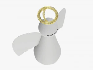 Paper angel with halo 3D Model