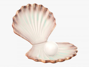 Pearl inside seashell 3D Model