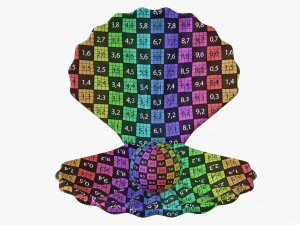 Perla all'interno della conchiglia Modello 3D