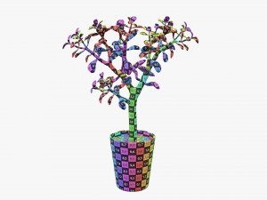 Plant crassula in flower pot Modelo 3D
