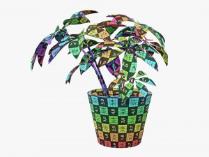 Plant schefflera in pot 3D Model