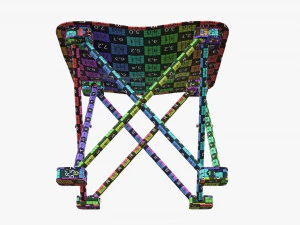 Portable folding chair 3D Model