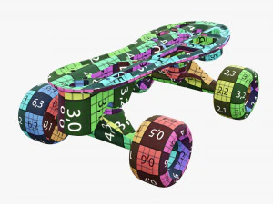 Quad roller skates 3D Model
