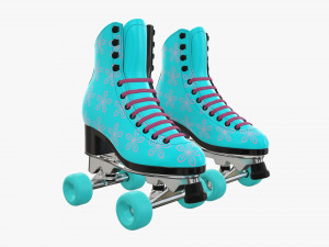 Quad roller skates with boots Modelo 3D
