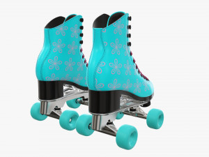Quad roller skates with boots Modelo 3D