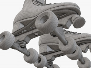 Quad roller skates with boots Modelo 3D