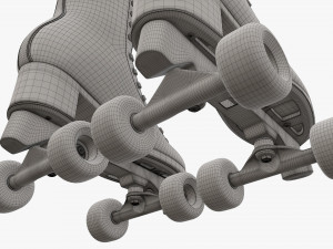 Quad roller skates with boots Modelo 3D
