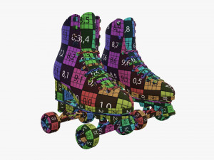 Quad roller skates with boots Modelo 3D