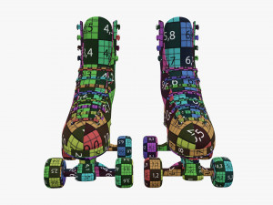 Quad roller skates with boots Modelo 3D