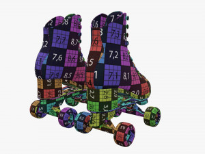 Quad roller skates with boots Modelo 3D