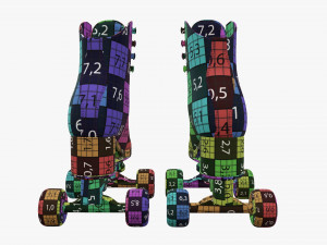 Quad roller skates with boots Modelo 3D