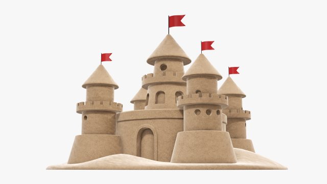 Sand castle 3D मॉडल .c4d .max .obj .3ds .fbx .stl .blend 