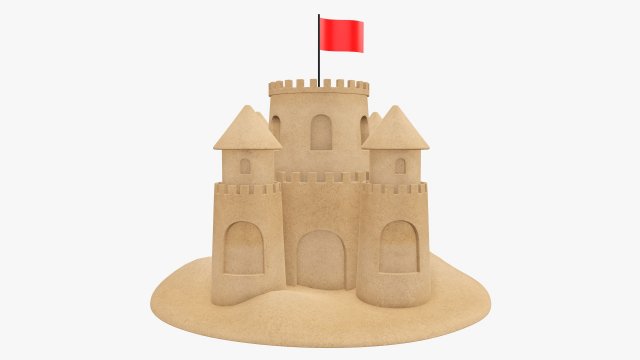 Sand castle 03 3D Model .c4d .max .obj .3ds .fbx .stl .blend 