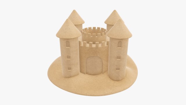 Sand castle 05 3D Model .c4d .max .obj .3ds .fbx .stl .blend 