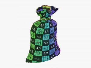 Santa Claus Christmas gift bag 01 3D Model