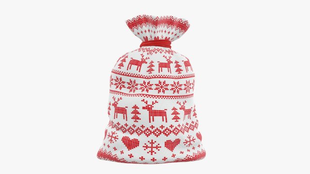 Santa Claus Christmas gift bag 02 Model 3D .c4d .max .obj .3ds .fbx .stl .blend 