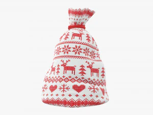 Santa Claus Christmas gift bag 02 3D Model