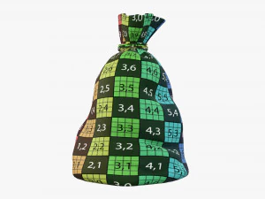 Santa Claus Christmas gift bag 02 3D Model