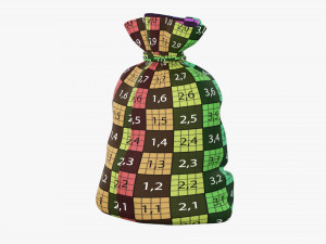 Santa Claus Christmas gift bag 02 Model 3D