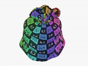 Santa Claus Christmas gift bag 02 3D Model