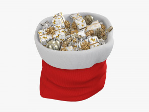 Santa Claus Christmas gift bag 04 with gifts Modelo 3D
