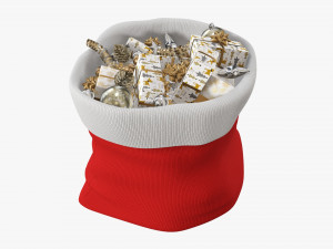 Santa Claus Christmas gift bag 04 with gifts Modelo 3D