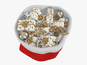 Santa Claus Christmas gift bag 04 with gifts Modelo 3D