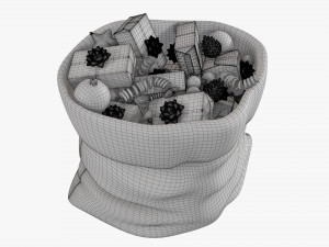 Santa Claus Christmas gift bag 04 with gifts Modelo 3D