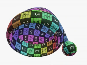 Gorro navide&ntilde;o de Pap&aacute; Noel 01 Modelo 3D