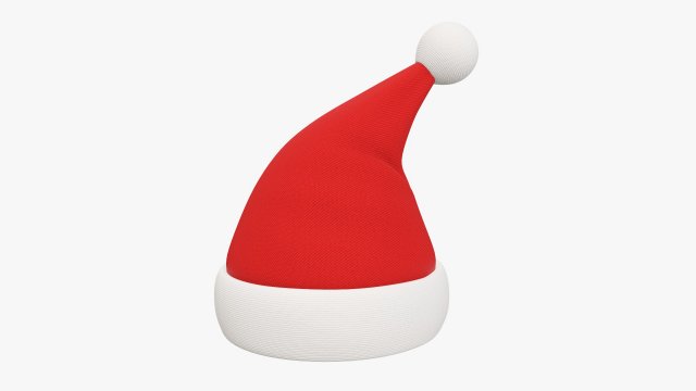 Santa Claus Christmas hat 02 3D Модель .c4d .max .obj .3ds .fbx .stl .blend 
