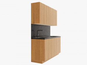 Small kitchen cooking surface sink Modelo 3D
