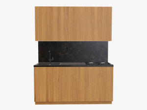 Small kitchen cooking surface sink Modelo 3D