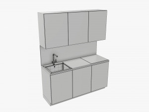 Small kitchen cooking surface sink Modelo 3D