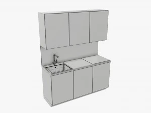 Fregadero peque&ntilde;o para encimera de cocina. Modelo 3D