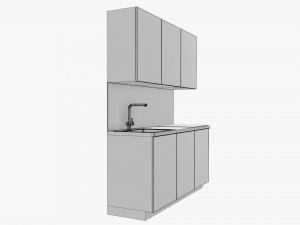 Small kitchen cooking surface sink Modelo 3D