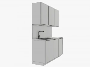 Fregadero peque&ntilde;o para encimera de cocina. Modelo 3D