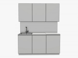 Small kitchen cooking surface sink Modelo 3D