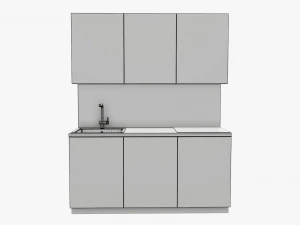 Fregadero peque&ntilde;o para encimera de cocina. Modelo 3D