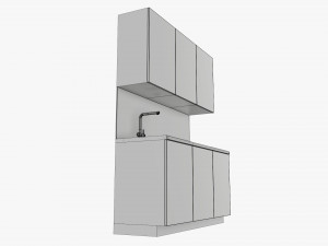 Small kitchen cooking surface sink Modelo 3D