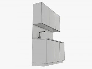 Fregadero peque&ntilde;o para encimera de cocina. Modelo 3D
