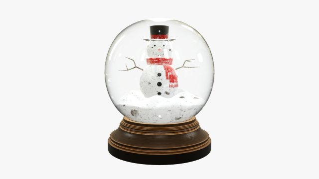 Snow globe 02 3D Model .c4d .max .obj .3ds .fbx .stl .blend 