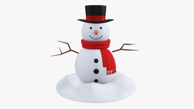 Snowman 01 Modello 3D .c4d .max .obj .3ds .fbx .stl .blend 