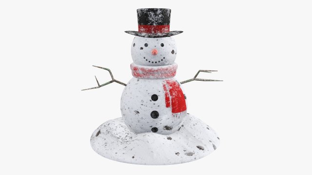 Snowman 01 dirty Modelo 3D .c4d .max .obj .3ds .fbx .stl .blend 