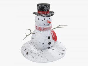 Pupazzo di neve 01 sporco Modello 3D