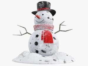 Pupazzo di neve 01 sporco Modello 3D