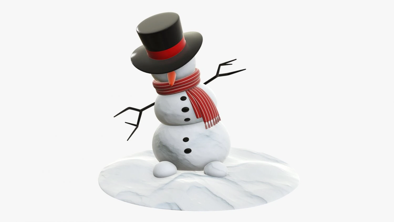 Snowman dancing 3D Model .c4d .max .obj .3ds .fbx .stl .blend 