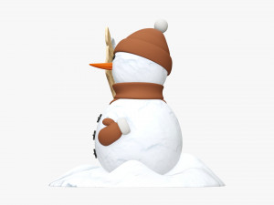 Snowman with signboard Modelo 3D