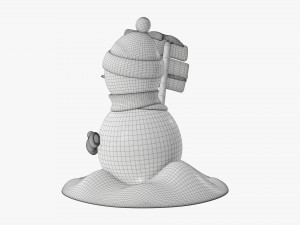 Snowman with signboard Modelo 3D
