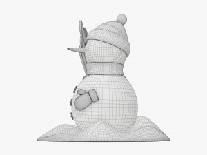 Snowman with signboard Modelo 3D